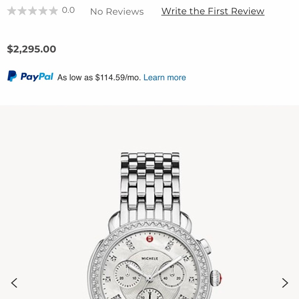 Michele Jetway Diamond Stainless Watch with Black Crocodile Strap - Picture 3 of 9